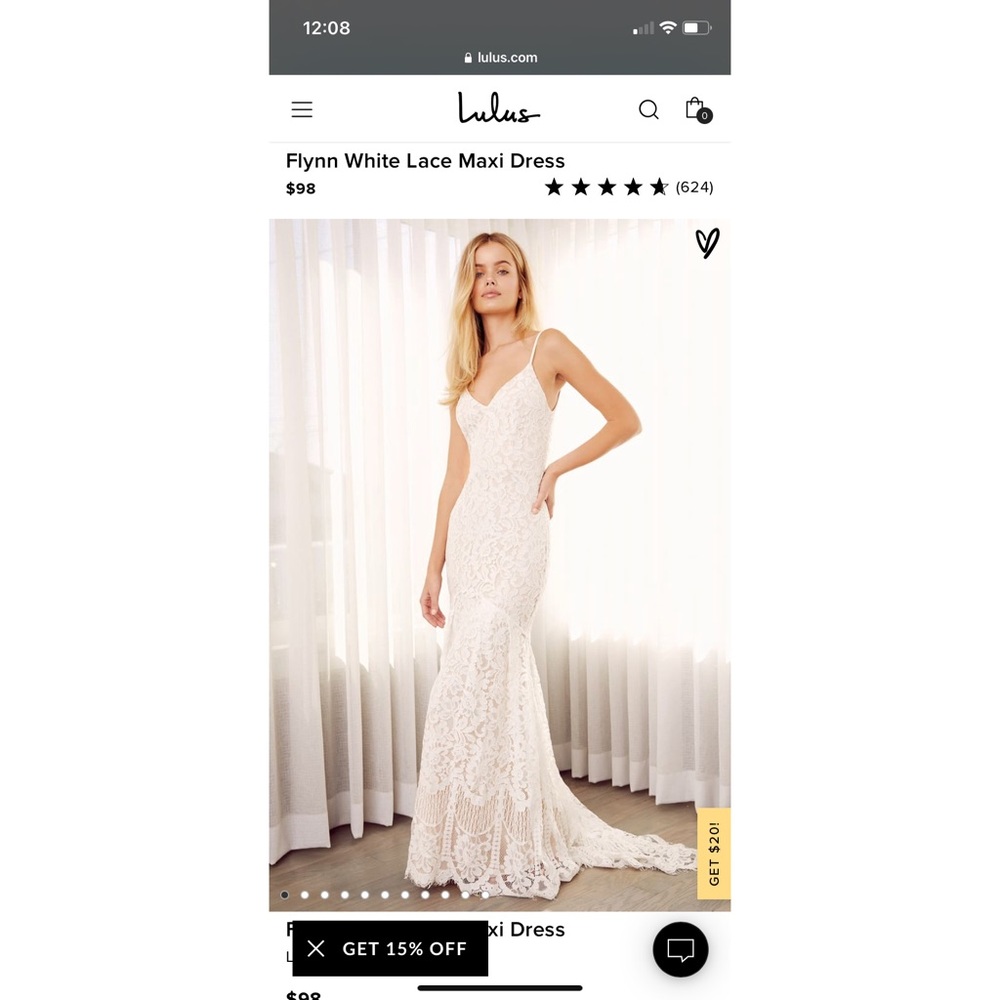 Lulus white lace wedding dress